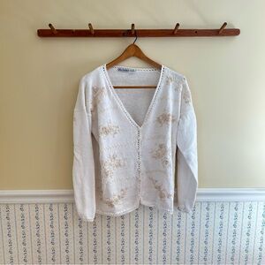 VINTAGE Ellen Ashley Embroidered Cardigan Sweater